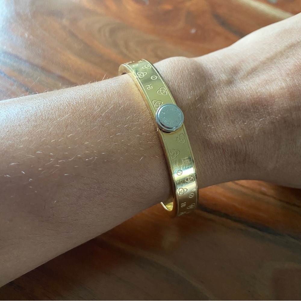 Henri bendel gold logo bracelet